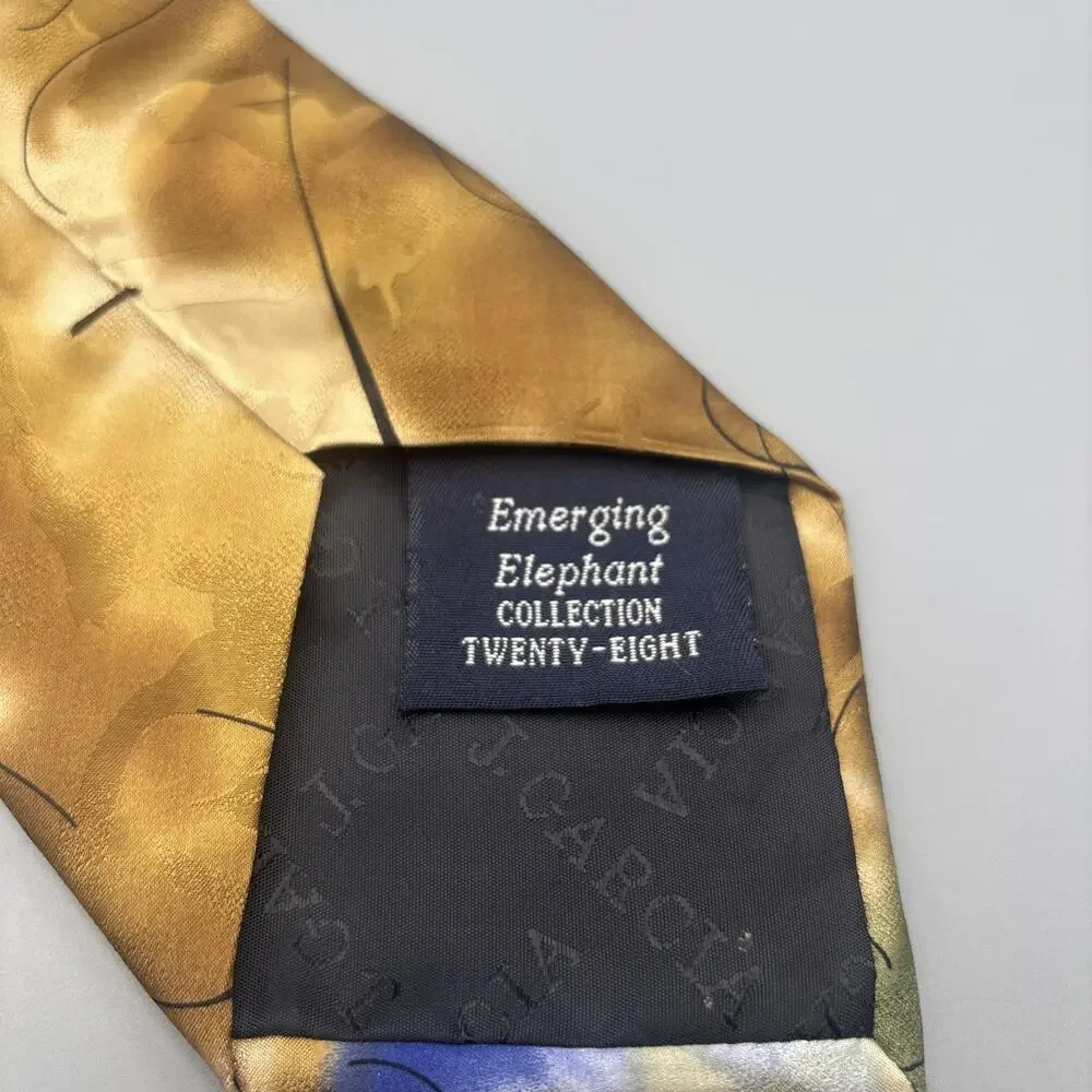 J. Garcia 100% Silk Tie Emerging Elephant Collection 28 Abstract Swirl